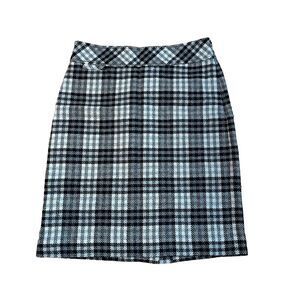 Vintage LL Bean Wool Blend Academia Plaid Pencil Skirt Size 6 Preppy Old Money